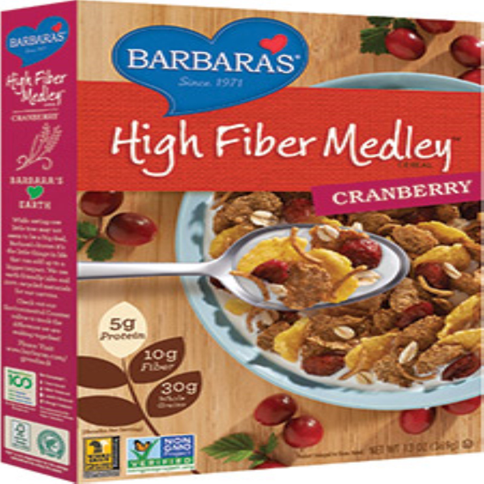 Barbara's Bakery, High Fiber Cereal, Cranberry, 13 oz (369 g) iHerb