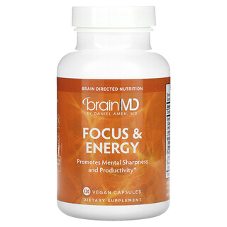 BrainMD, Fokus og energi, 120 veganske kapsler