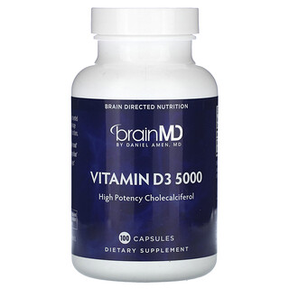 BrainMD, Vitamin D3 5000, 125 mcg (5,000 IU), 100 Capsules