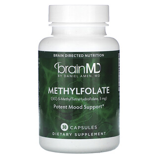 BrainMD, Metilfolato, 5.000 mcg, 30 Cápsulas