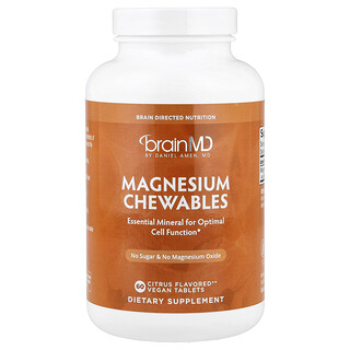 BrainMD, Magnesium Chewables, Citrus, 60 Vegan Tablets (150 mg per Tablet)