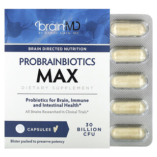 BrainMD, Probrainbiotics Max, 30 miljard CFU, 30 capsules
