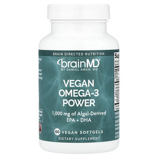 BrainMD, Ômega-3 Vegana, 60 Cápsulas Softgel Veganas