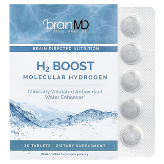 BrainMD, H2 Hidrogênio Molecular, 30 Comprimidos (80 mg por Comprimido)