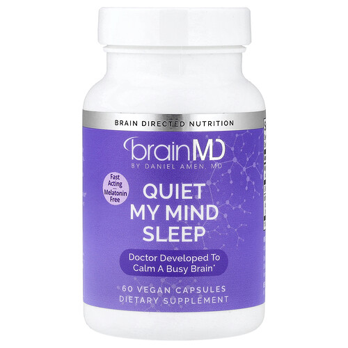 BrainMD, Quiet My Mind Sleep, Schlaftropfen, 60 vegane Kapseln