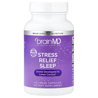 Photos - Vitamins & Minerals BrainMD, Stress Relief Sleep, 90 Vegan Capsules BRD-00394