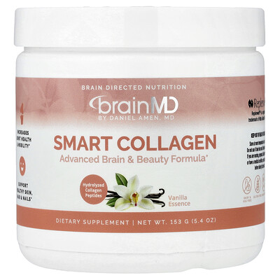BrainMD, Smart Collagen, Esencia de vainilla, 153 g (5,4 oz)