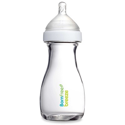 Born Free Breeze, Baby Bottle, Glass, 1m+, Medium Flow, 1 Bottle, 9 oz (266 ml)
