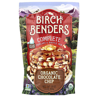 Birch Benders, Complete Pancake & Waffle Mix, Organic Chocolate Chip, 454 g (1 lb)