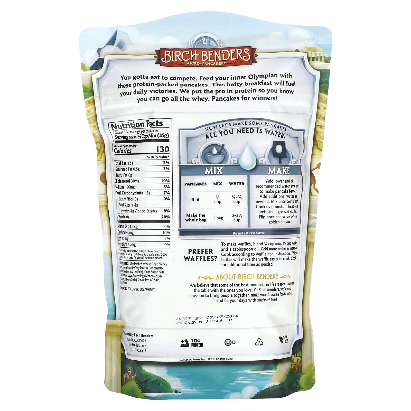 Birch Benders, Pancake & Waffle Mix, Protein, 1 lb (454 g)