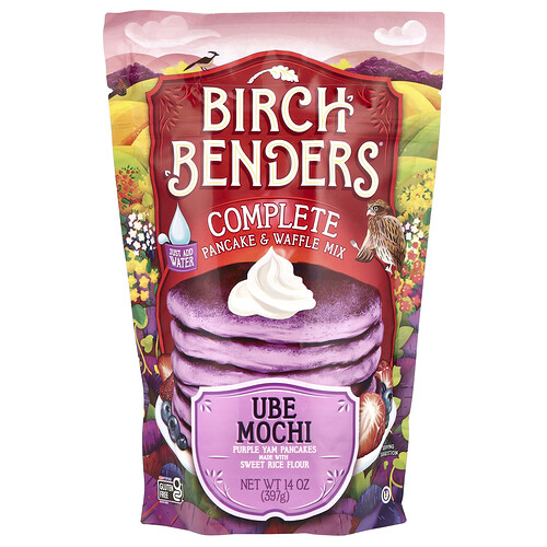Birch Benders, Complete Pancake & Waffle Mix, komplette Pfannkuchen- und Waffelmischung, Ube Mochi, 397 g (14 oz.)
