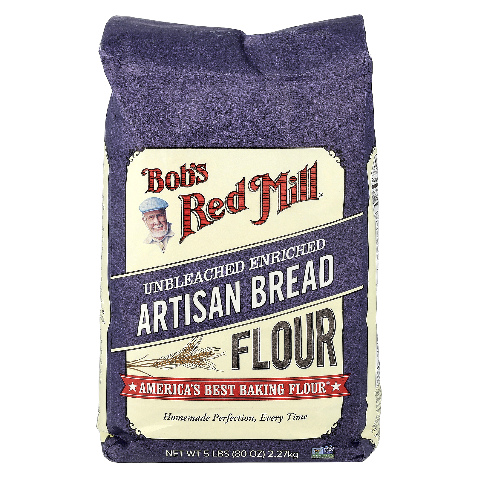 Bob's Red Mill (밥스레드밀), 미표백강화된 미표백 장인 빵가루, 2.27kg(80oz)