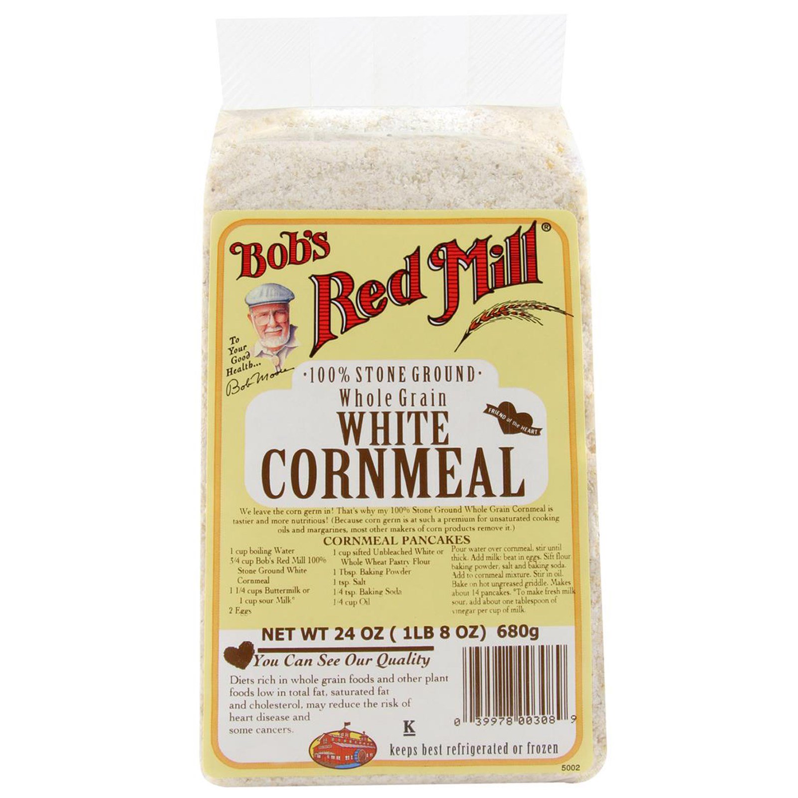 Bob's Red Mill, White Cornmeal, Whole Grain, 24 oz (680 g) iHerb