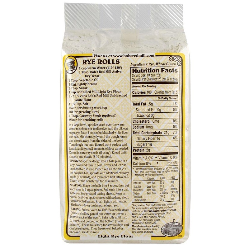 Bob's Red Mill, Light Rye Flour, Unbleached , 22 oz (622 g) iHerb