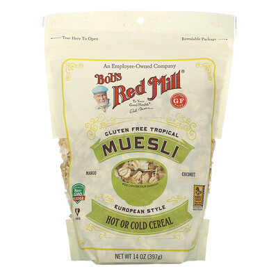 Купить Bob's Red Mill Muesli, Tropical, Gluten Free, 14 oz (397 g)