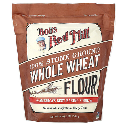 Bob's Red Mill 100% Stone Ground Whole Wheat Flour, 48 oz (1.36 kg)
