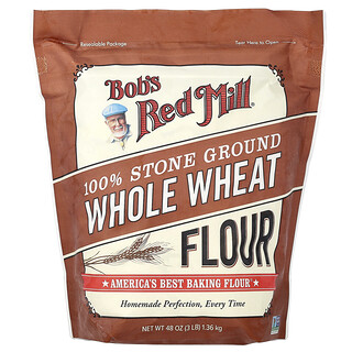 Bob's Red Mill, 100% Stone Ground Whole Wheat Flour, 48 oz (1.36 kg)