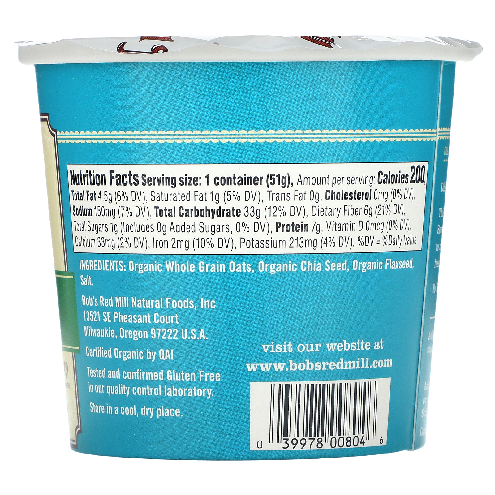 Bio Haferflocken Tasse, klassisch, 1,8 oz (51 g) - Bild 2 von 3