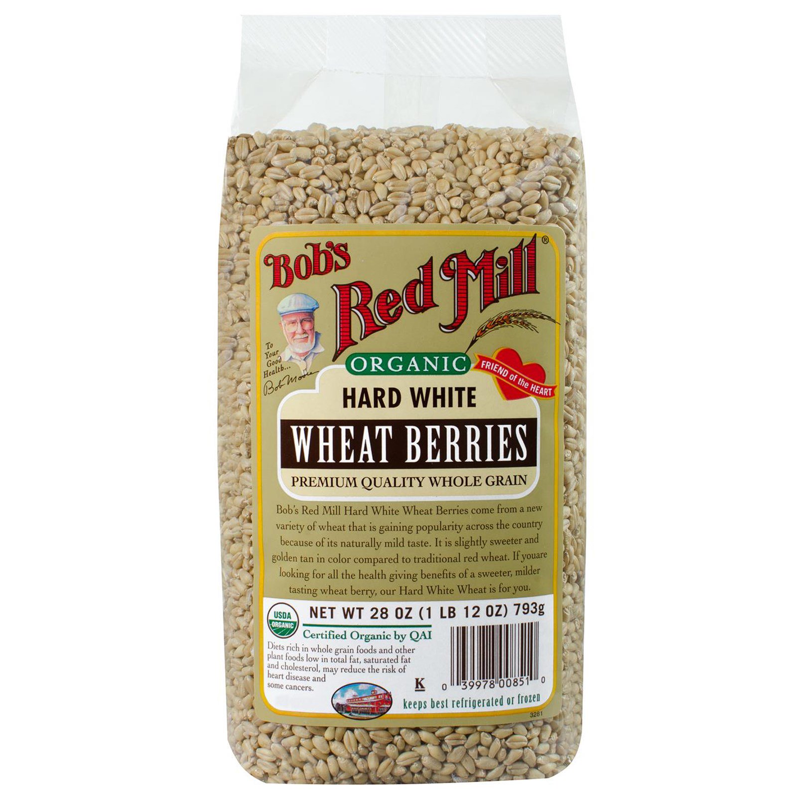 Bobs Red Mill Organic Hard White Wheat Berries 28 Oz 793 G Iherb 7378