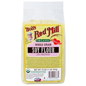 Bob's Red Mill, Органическая соевая мука из цельного зерна 16 унции (453 г)