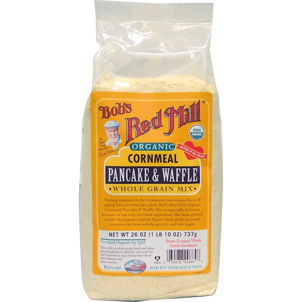 Bob's Red Mill, Organic Cornmeal Pancake & Waffle Whole Grain Mix, 26