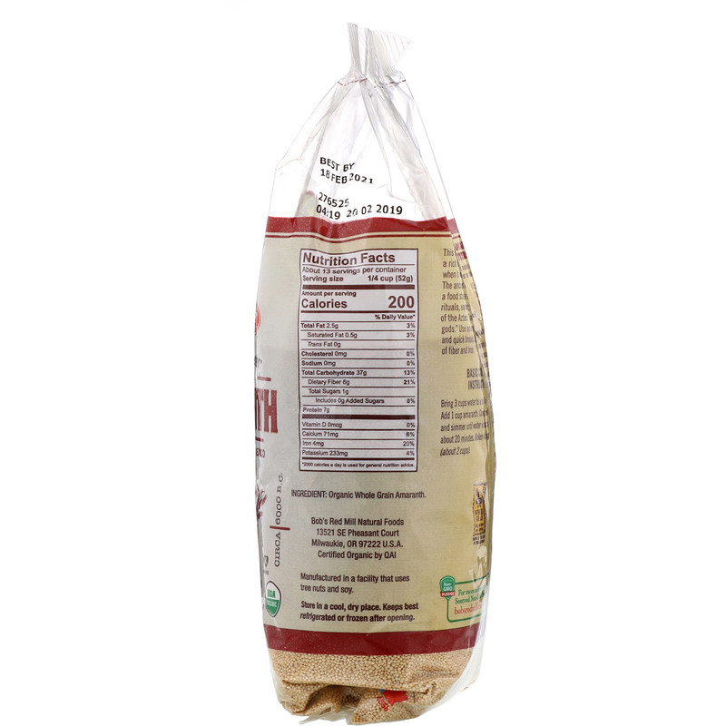 Bob's Red Mill, Organic Amaranth, Whole Grain, 24 oz (680 g) iHerb