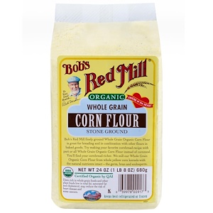 Bob's Red Mill, Органическая цельнозерновая кукурузная мука, 24 унции (680 г)