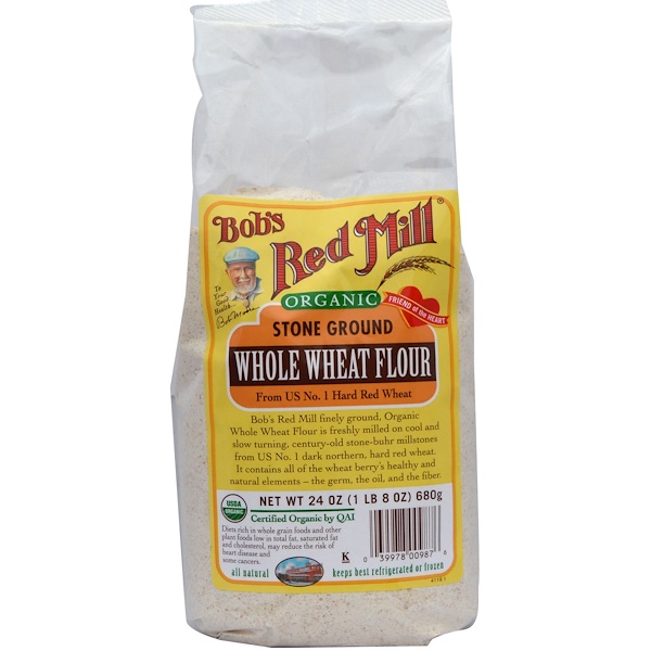 Bob's Red Mill, Organic Whole Wheat Flour, 24 oz (680 g) (Discontinued Item) 
