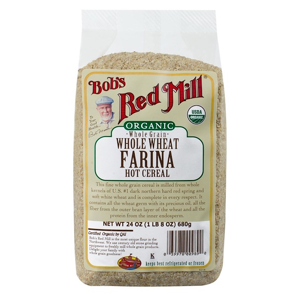 Bob's Red Mill, Органическая манная крупа из цельной пшеницы, Hot Cereal, 24 унции (680 г) (Discontinued Item) 
