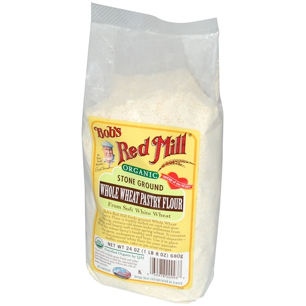 Bob's Red Mill, Organic, Whole Wheat Pastry Flour, 24 oz (680 g) (Discontinued Item) 