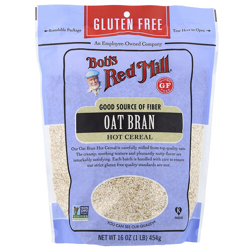 Bob's Red Mill, Oat Bran Hot Cereal, warmes Haferkleie-Müsli, glutenfrei, 454 g (16 oz.)