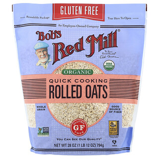 Bob's Red Mill, Aveia Orgânica em Flocos, Cozimento Rápido, 794 g (28 oz)