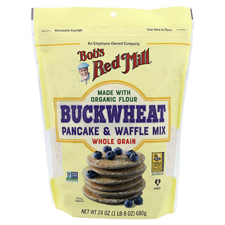 Bob's Red Mill, Mistura para Waffle e Panqueca de Trigo Sarraceno, Grãos Integrais, 680 g (24 oz)