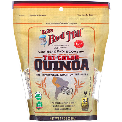 Bob's Red Mill Organic Tri-Color Quinoa, Whole Grain, 13 oz (369 g)