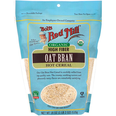 Bob's Red Mill Organic High Fiber Oat Bran Hot Cereal, 18 oz (510 g)