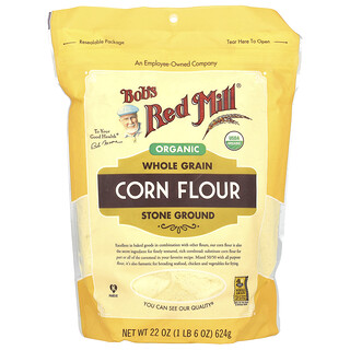 Bob's Red Mill, Organic Whole Grain Corn Flour, Bio-Vollkorn-Maismehl, 624 g (22 oz.)