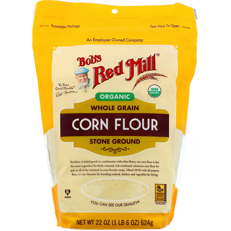 Bob's Red Mill, Organic Corn Flour, Whole Grain, 22 oz (624 g) iHerb