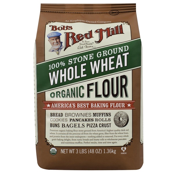 Bob's Red Mill, Органическая цельная пшеничная мука, 48 унций (1,36 кг) (Discontinued Item) 