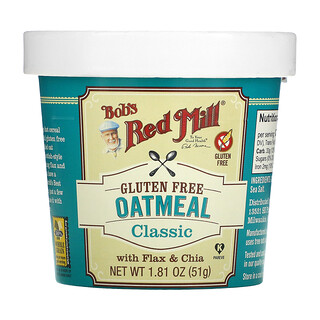Bob's Red Mill, Oatmeal with Flax & Chia, Haferflocken mit Lein und Chia, Classic, 51 g (1,81 oz.)