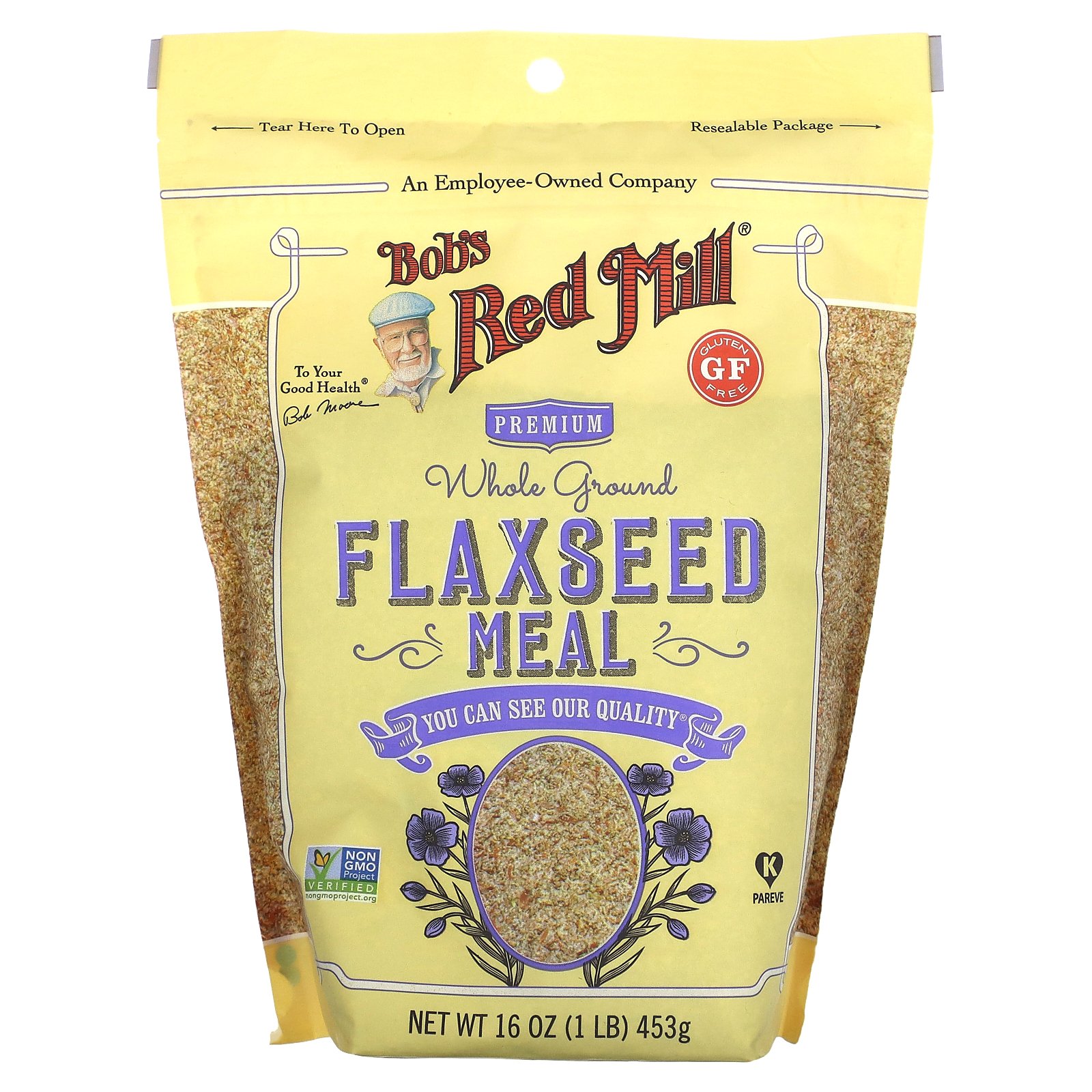 Bob's Red Mill, Premium Whole Ground Flaxseed Meal, 1 Lb (453 G)