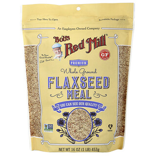Bob's Red Mill‏, קמח פשתן טחון מלא באיכות פרימיום, 453 גרם (ליברה 1)