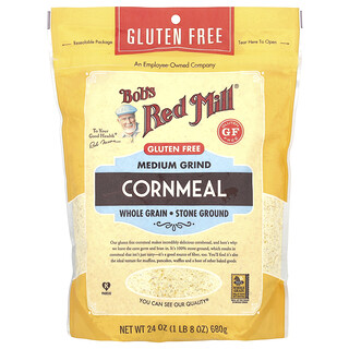 Bob's Red Mill, Harina de maíz, Molienda media, Cereal integral, 680 g (24 oz)