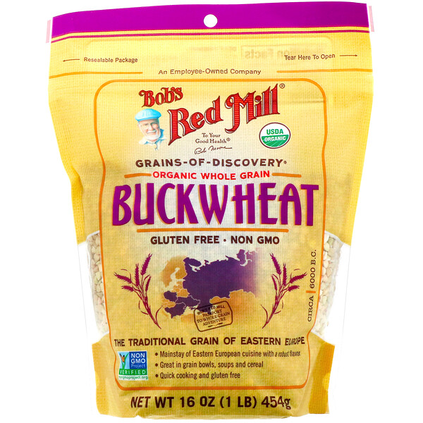 Bob's Red Mill‏, כוסמת אורגנית, דגנים מלאים, 454 גרם