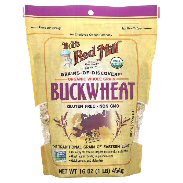 Bob's Red Mill, Organic Buckwheat, Whole Grain, 16 Oz (454 G)