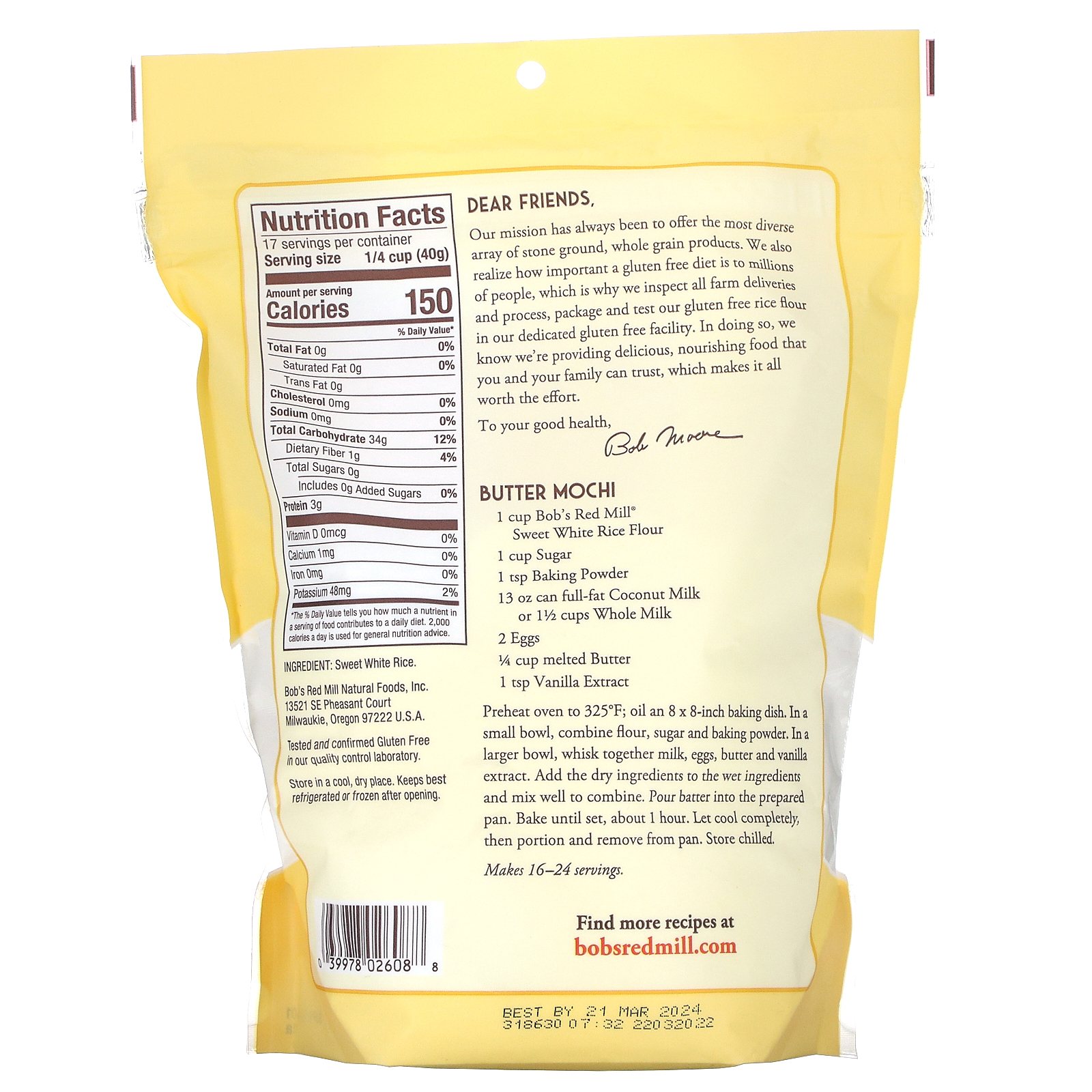 Bob's Red Mill, Sweet White Rice Flour, 24 oz (680 g)