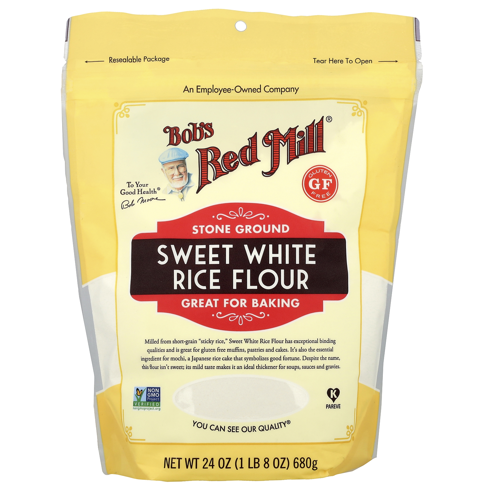 Bob's Red Mill (밥스레드밀), 스위트 백미 가루, 680g(24oz)