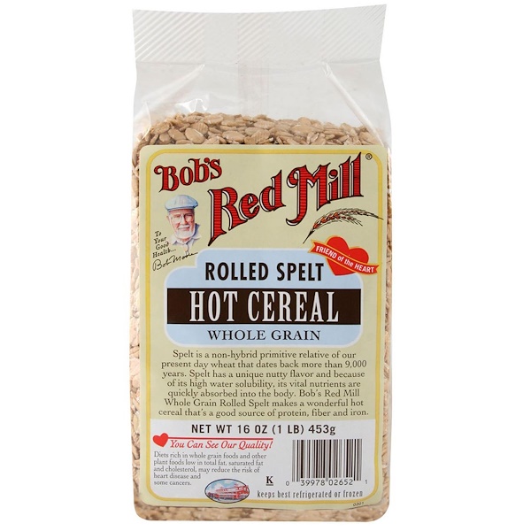 Bob's Red Mill, Спельта плющенная, Hot Cereal, 16 унций (453 г) (Discontinued Item) 