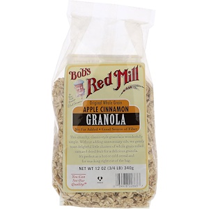 Отзывы о Бобс Рэд Милл, Original Whole Grain, Granola, Apple Cinnamon, 12 oz (340 g)