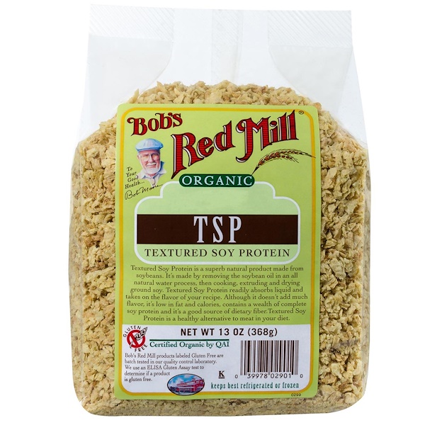 Bob's Red Mill, Органический текстурированный соевый протеин TSP, 13 унций (368 г) (Discontinued Item) 
