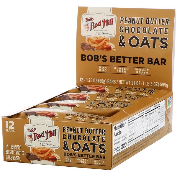 Bob's Red Mill, Bob's Better Bar, Peanut Butter Chocolate & Oats, 12 ...